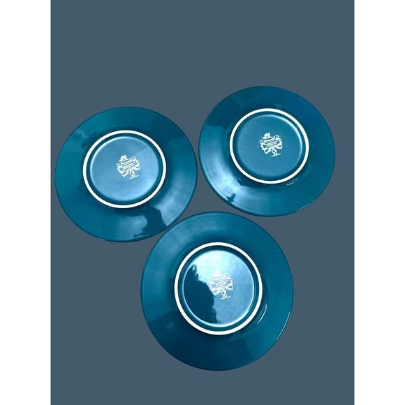 Pagnossin Treviso Ironstone Dark Green & Maroon 4 Pasta Bowls & 3 Salad Plates - Picture 7 of 13